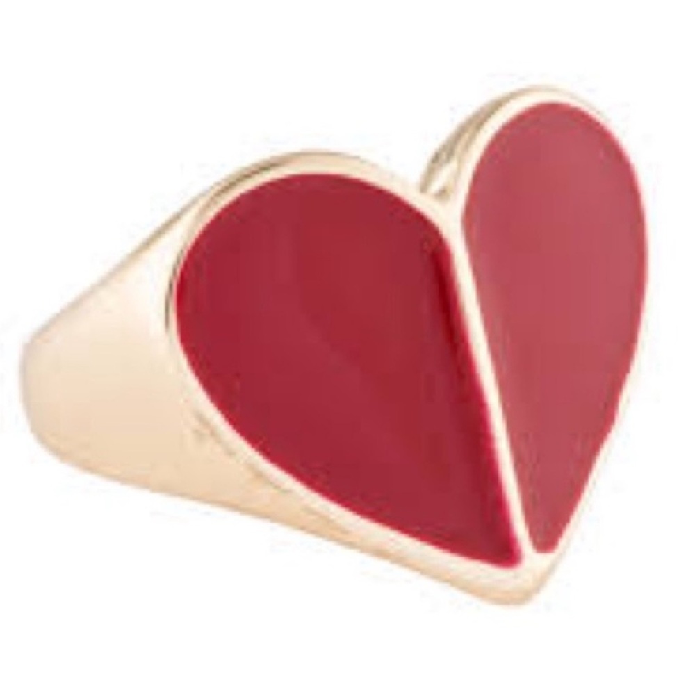 kate spade Gold and Red Heart Ring